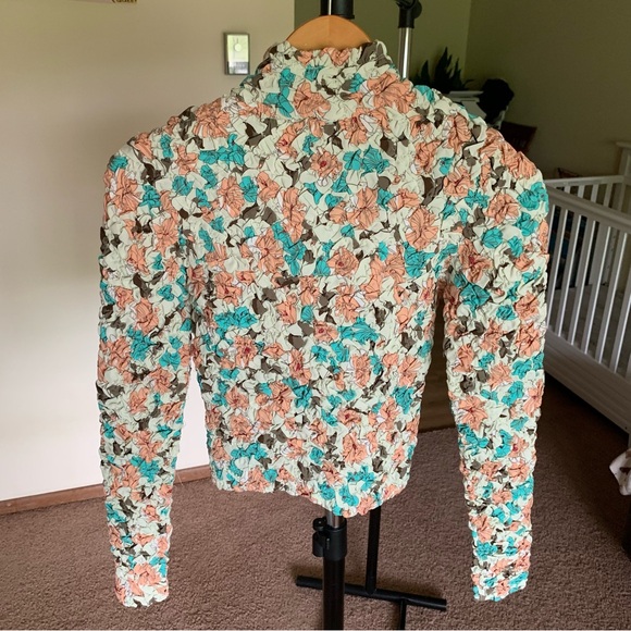 Anthropologie Dolan Stretchy Scrunch Floral Blouse Top NWT Size Small - Picture 2 of 7
